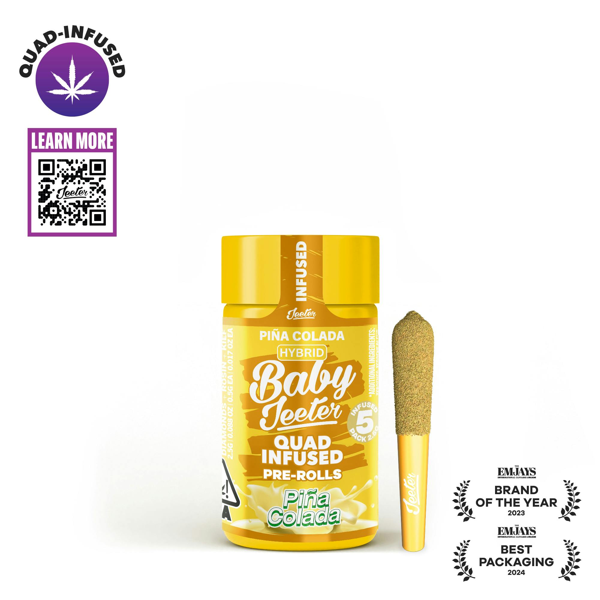 Piña Colada Hybrid Quad Infused Baby Jeeter for delivery in Long Beach California only at JuanaShoppe