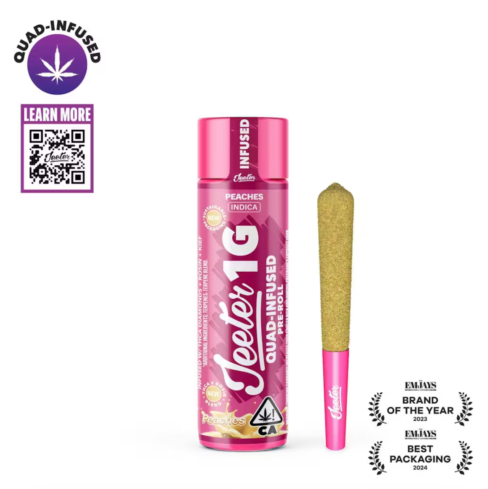 Peaches Quad Infused 1g Preroll